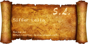 Siffer Leila névjegykártya